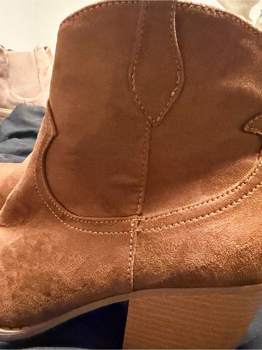 Brown Suede Women’s Ankle Boot with Block Heel